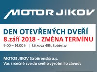 Join us for an Open House Day at MOTOR JIKOV Strojírenská a.s. in Soběslav!