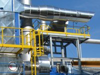 Filtration system for fume extraction and filtering from melting furnaces