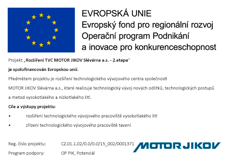 Rozšíření TVC MOTOR JIKOV Slévárna a.s. – 2.etapa