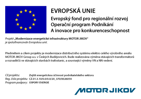 Modernizace energetické infrastruktury MOTOR JIKOV