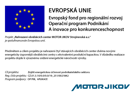 Austausch der Bearbeitungszentren MOTOR JIKOV Strojírenská a.s.